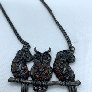 Vintage triple owl necklace
